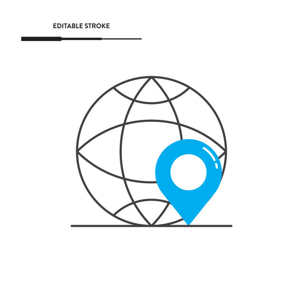 世界和地图引脚图标矢量设计。图片下载