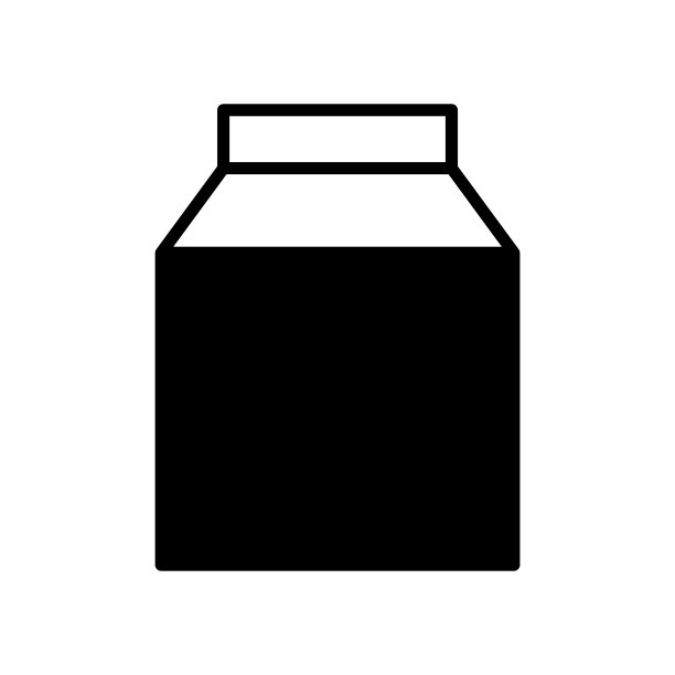 牛奶盒图标。可编辑的中风。设计模板向量图片下载