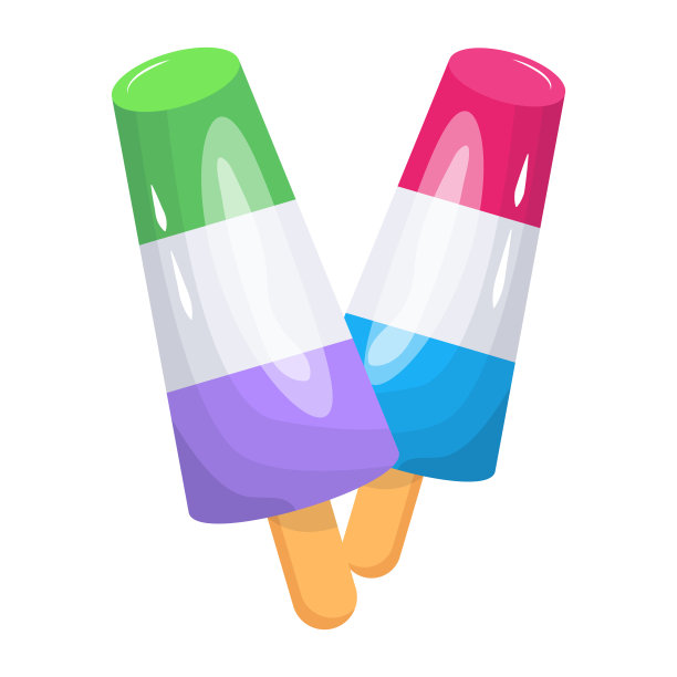 看看这个冰淇淋的彩色扁平图标图片下载