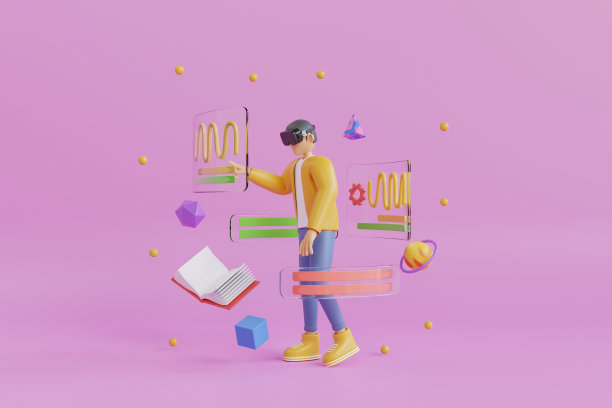 3d人触摸手机屏幕。Metaverse数字虚拟现实技术，一个人带着眼镜和头戴式VR连接到虚拟空间。图片下载