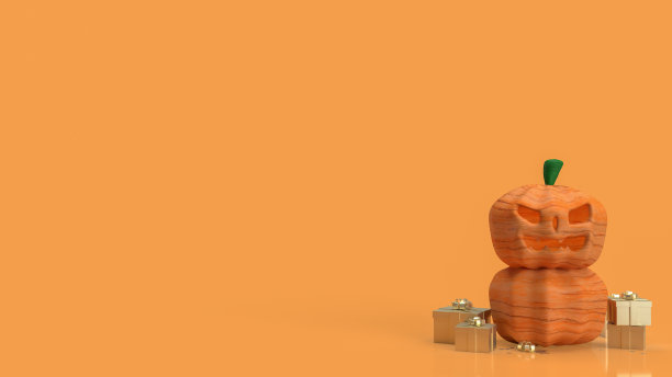 万圣节南瓜的假期概念3d渲染图片下载