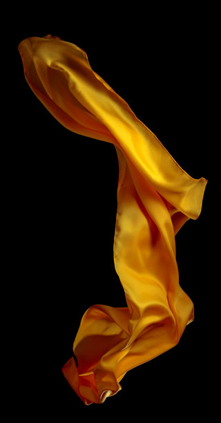 颤动的黄色的面料。图片下载