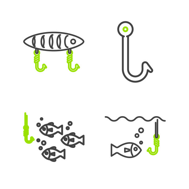 将线鱼钩与鱼一起放在水下图片下载
