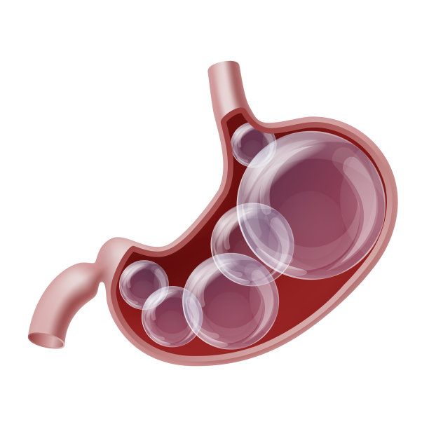 胃胀气，里面有透明的球。消化系统胀气的问题图片下载