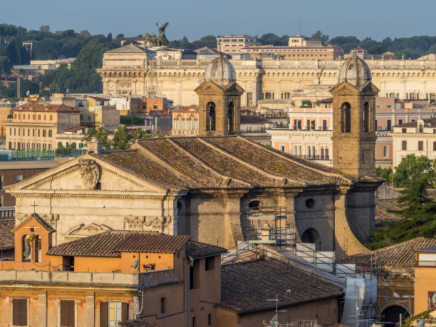 从平乔山上看罗马屋顶图片下载