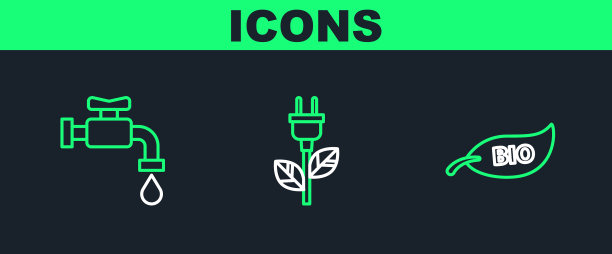 设线叶生物标志水龙头和电器图片下载