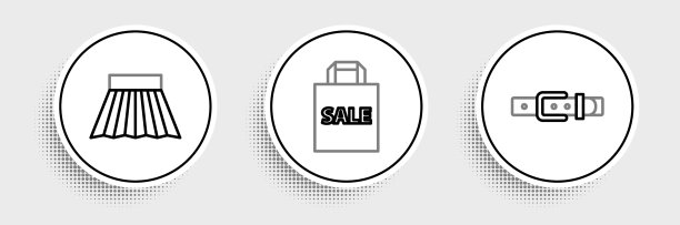 设置线皮带裙和购物袋与图片下载