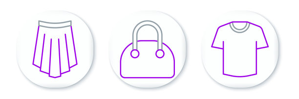 设置线t恤裙子和手袋图标图片下载