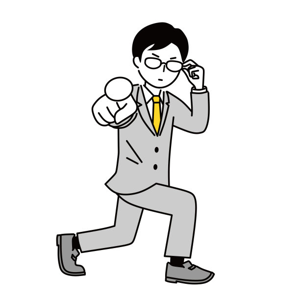 一个商人笔直指着的插图。图片下载