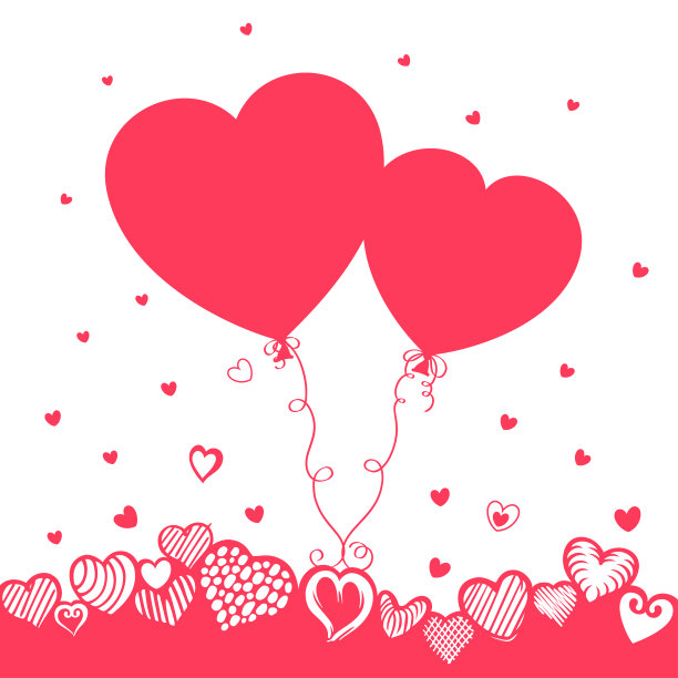 情人节。红心形状的气球。图片下载