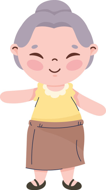 站着的韩国老妇人图片下载