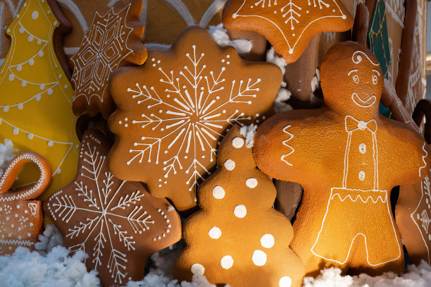 圣诞姜饼人饼干装饰图片下载
