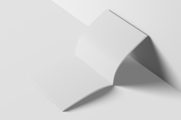 方形手册杂志3D渲染白色空白模型图片下载
