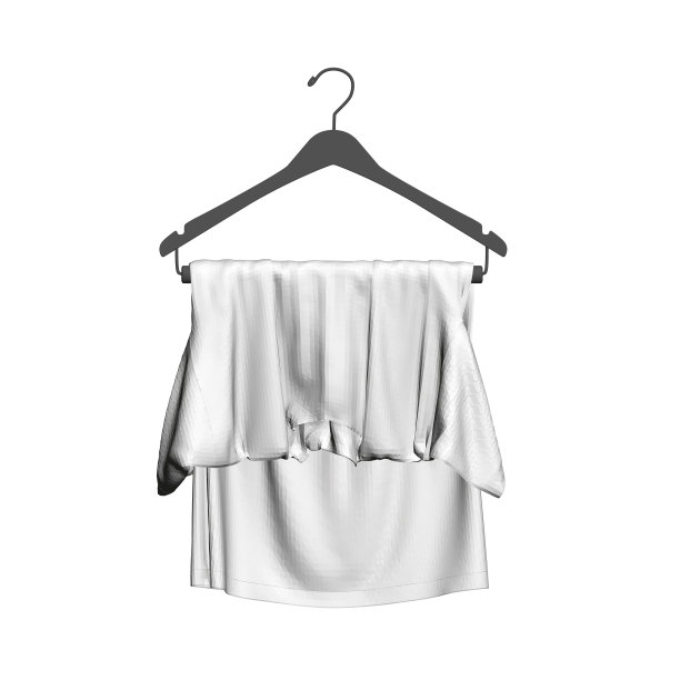 白色t恤的多边形模型挂在一个孤立的白色背景的衣架上。前视图。3 d。矢量插图。图片下载