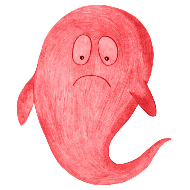 手绘万圣节幽灵孤立在白色背景。图片下载