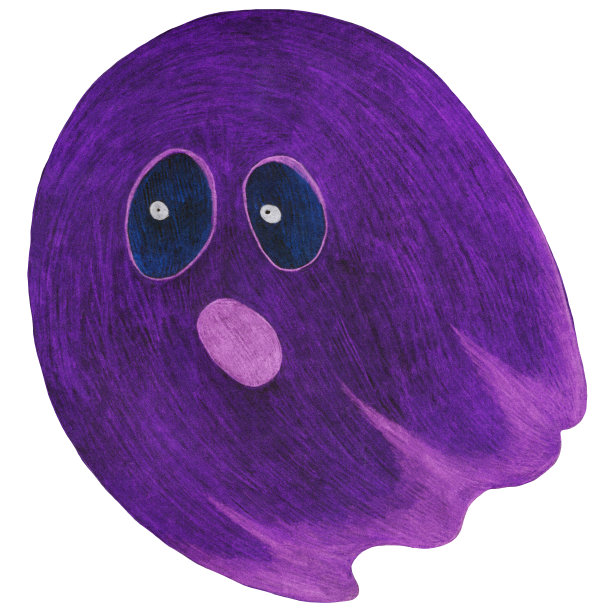 手绘万圣节幽灵孤立在白色背景。图片下载