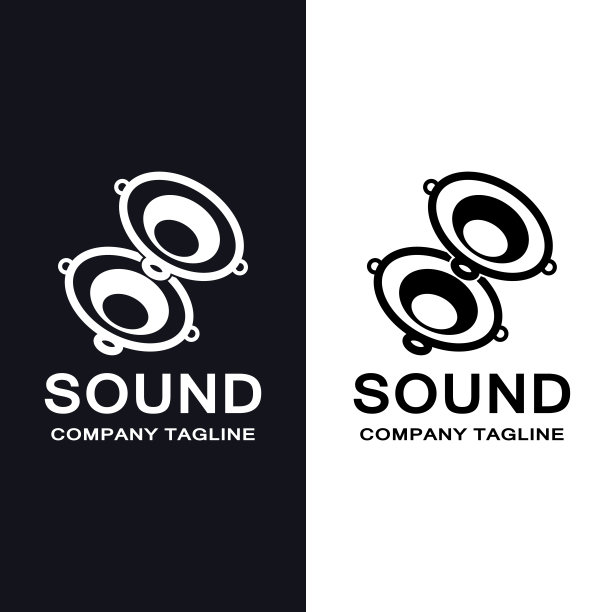 音乐声波标志图标矢量，扬声器和耳机图片下载