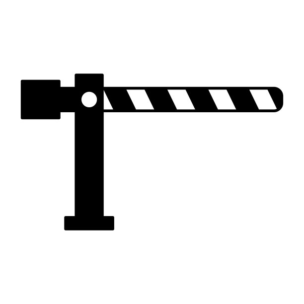 平坦的道路屏障设计矢量图标图片下载