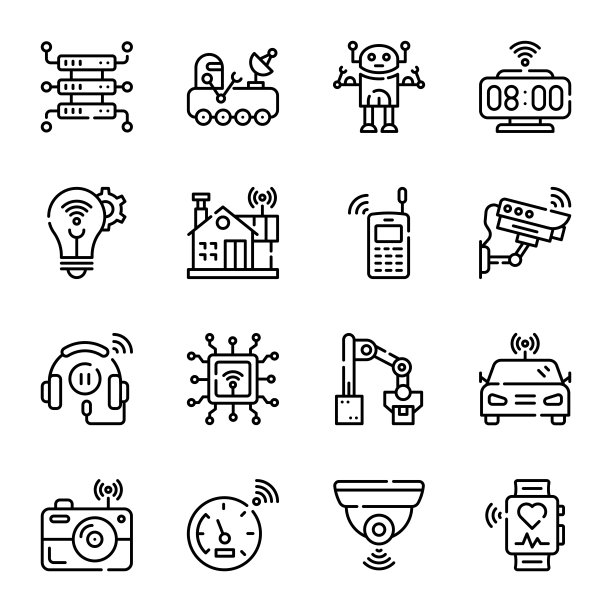 收集现代技术纲要图标图片下载