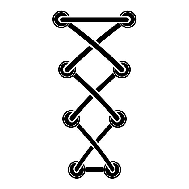 黑色鞋带图标孤立在白色背景上图片下载