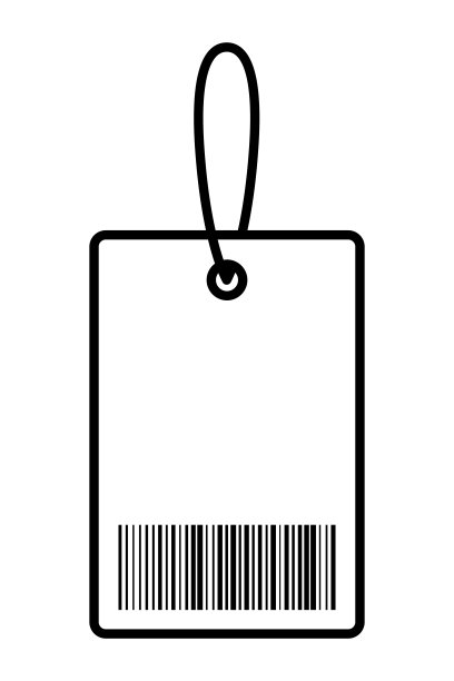 条码标签隔离矢量插图。图片下载