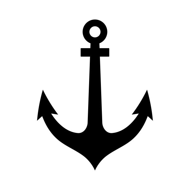 锚图标矢量标志模板，航海锚图标图片下载
