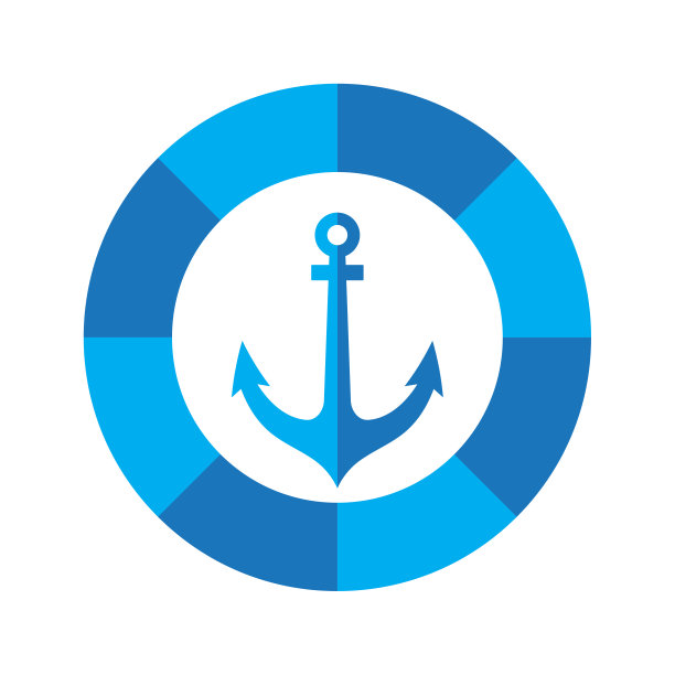 锚图标矢量标志模板，航海锚图标图片下载