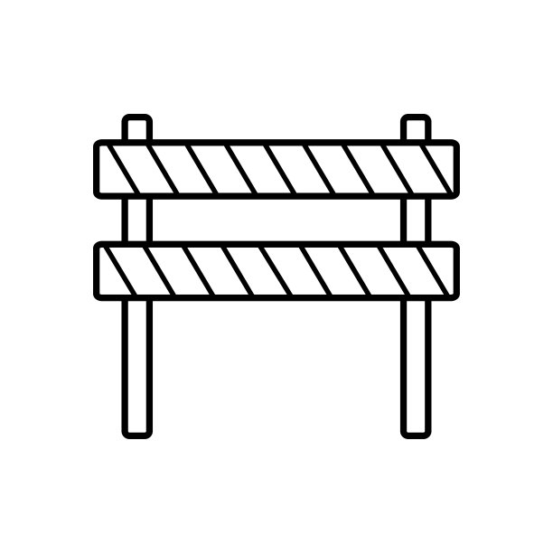 平坦的道路屏障设计矢量图标图片下载