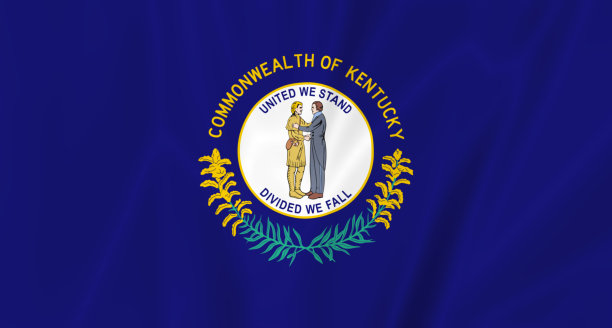 挥动肯塔基州旗的插图图片下载