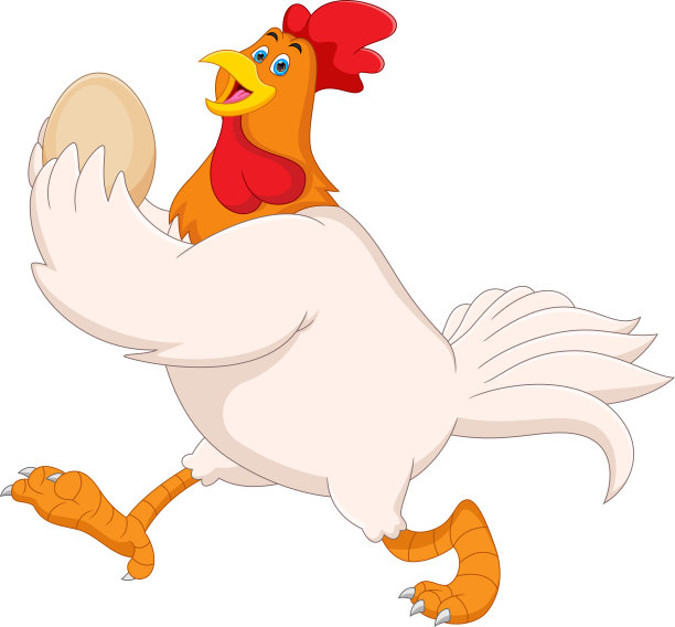 卡通可爱的小鸡拿着鸡蛋图片下载