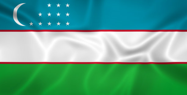 挥舞乌兹别克斯坦国旗的插图图片下载