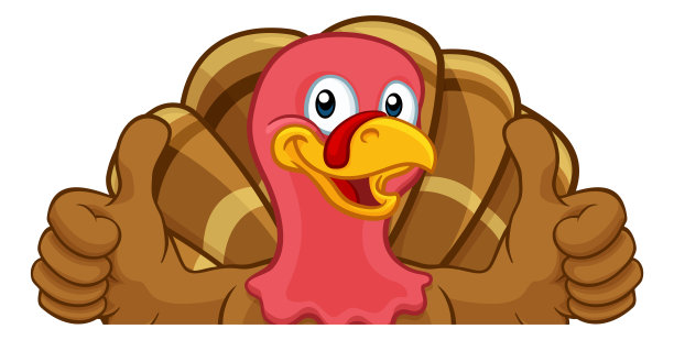 火鸡感恩节或圣诞节卡通人物图片下载