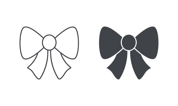 丝带蝴蝶结图标套装图片下载