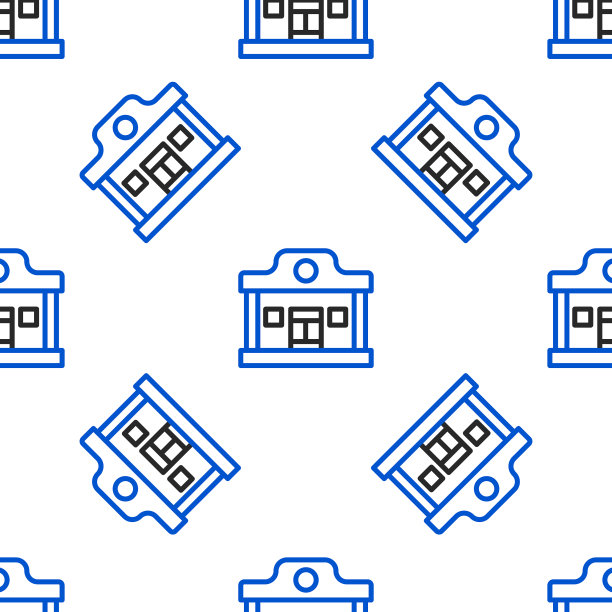 线狂野西部沙龙图标孤立无缝图片下载