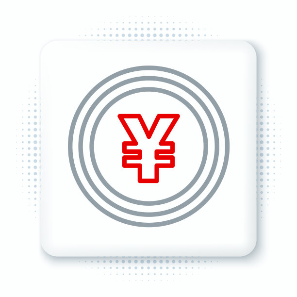 线币货币与日元符号图标隔离上图片下载