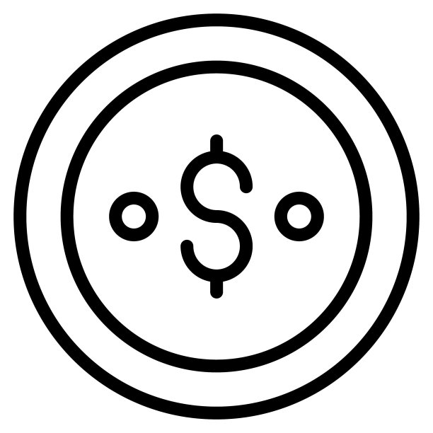 货币线条风格黑色星期五购物促销图标设计图片下载