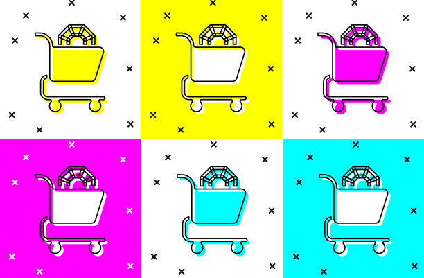 设置珠宝网上购物图标上隔离的颜色图片下载