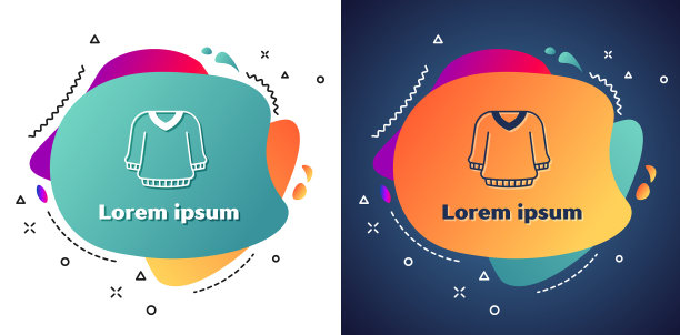 白色毛衣图标孤立在白色和蓝色上图片下载