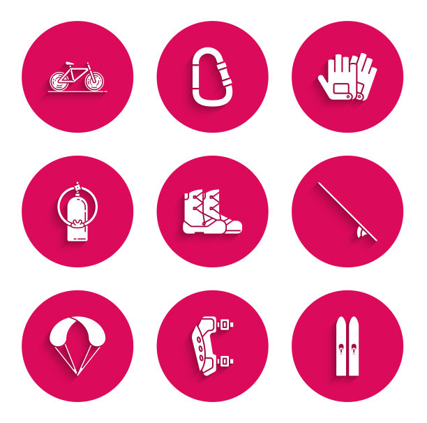 套好靴子、护膝、滑雪板和冲浪棒图片下载