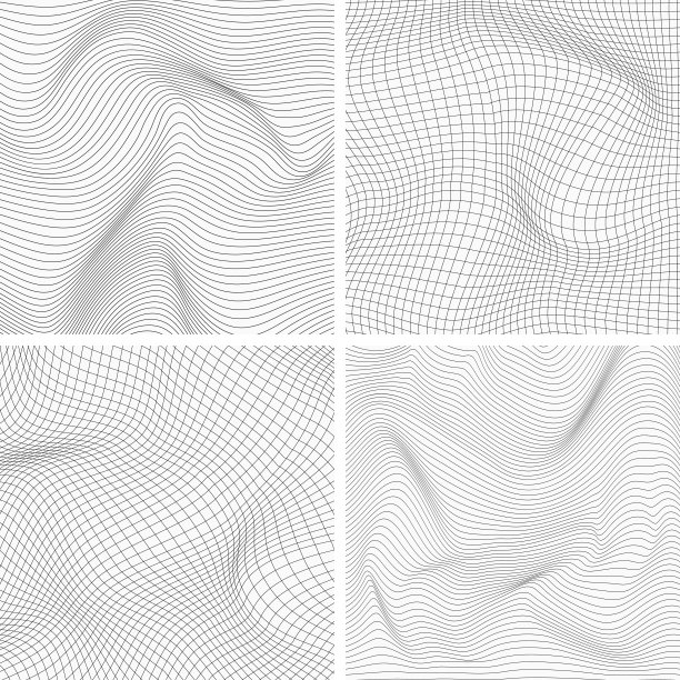 设置黑白浮雕背景与光学错觉失真。图片下载