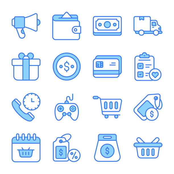 黑色星期五的图标集，购物商业市场商店商店，图片下载