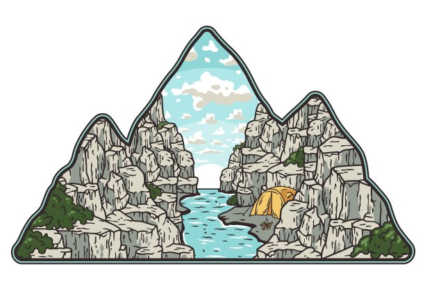 以山的形式进行冒险印刷图片下载