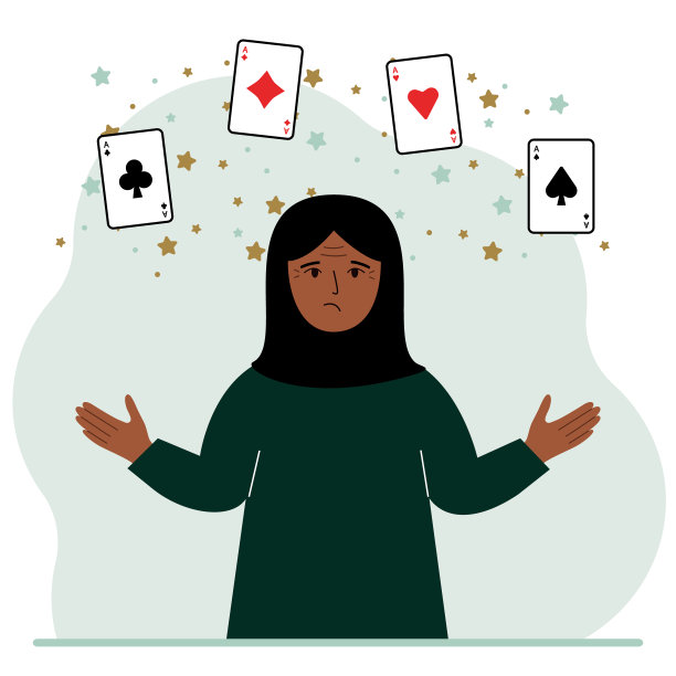 拿着扑克牌的女人。打出4张a或4张a的组合。图片下载