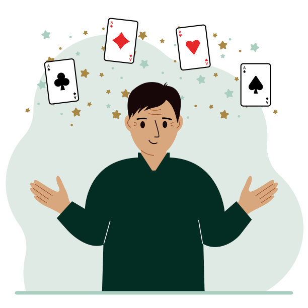 男人拿着扑克牌。打出4张a或4张a的组合。图片下载