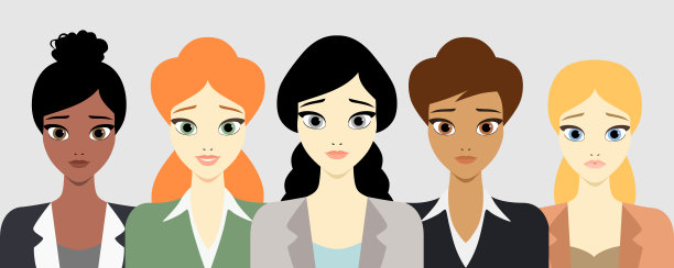 商务女性平面风格矢量插画图片下载