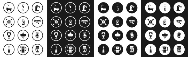 为清洗剂浴缸设置水龙头瓶图片下载