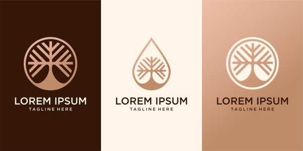 树图标集设计。园林植物自然符号模板图片下载