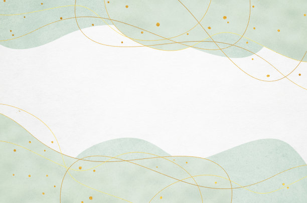 白色和绿色的日本“和石”纸质地，金色曲线图案图片下载