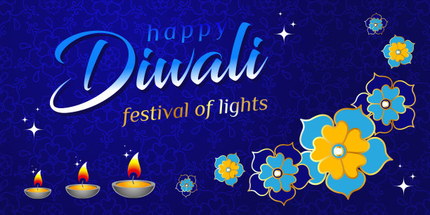排灯节横幅。印度的灯节图片下载