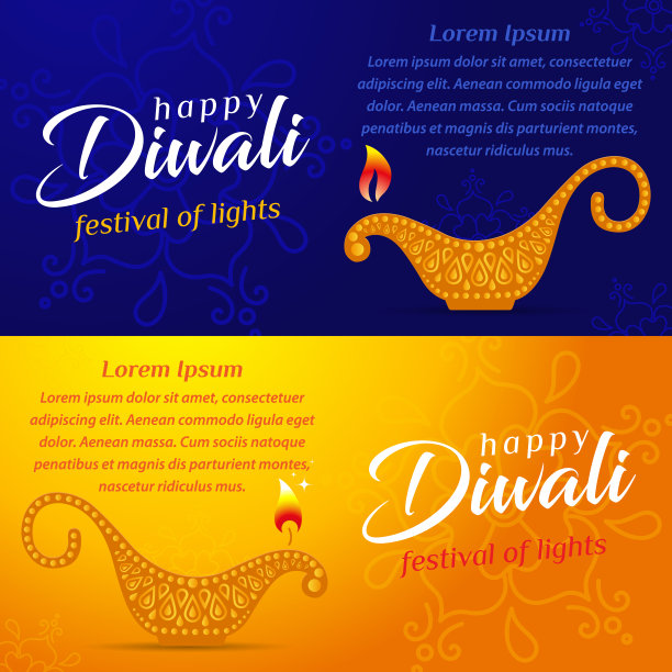 排灯节贺卡，印度的灯节。复制空间，文本的位置图片下载